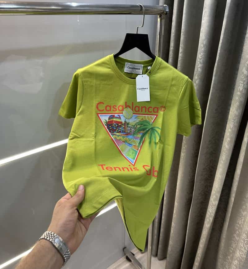 Casablanc a Green Logo Print Imported T-Shirt