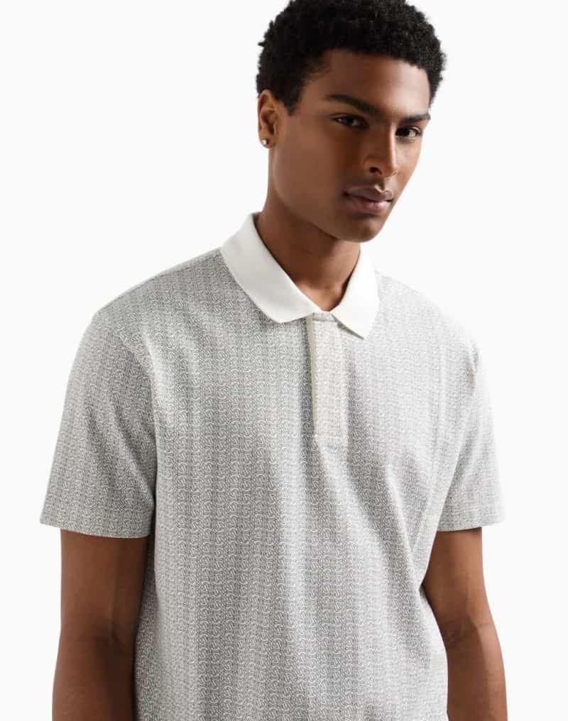Arman i E...x.change White monogr@m Premium Polo T-Shirt