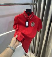 Hug o 60Ss Red Logo Work Premium Polo T-Shirt