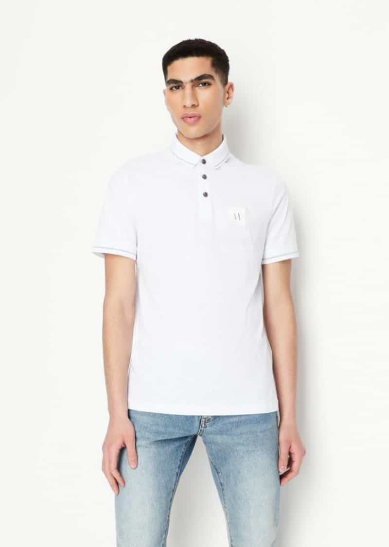 Arman i Exchang a White Patch Logo Premium Polo T-Shirt