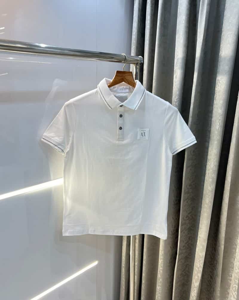 Arman i Exchang a White Patch Logo Premium Polo T-Shirt