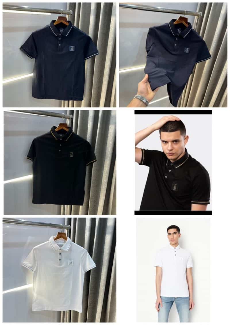 Arman i Exchang a White Patch Logo Premium Polo T-Shirt