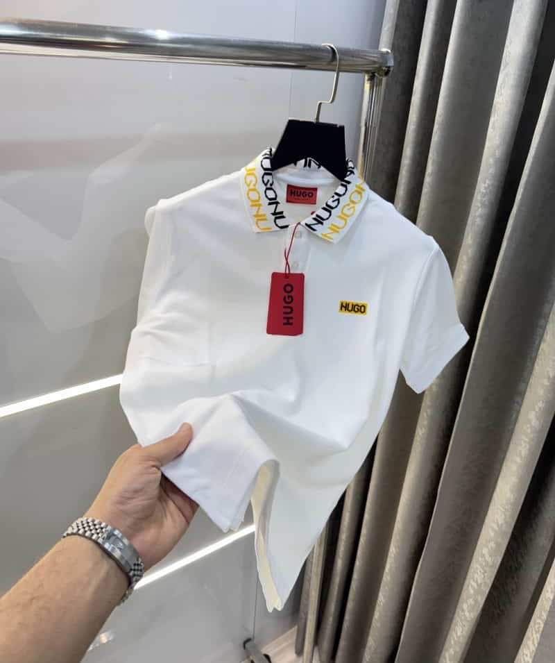 Hugo bos s White Logo Work Premium Polo T-Shirt