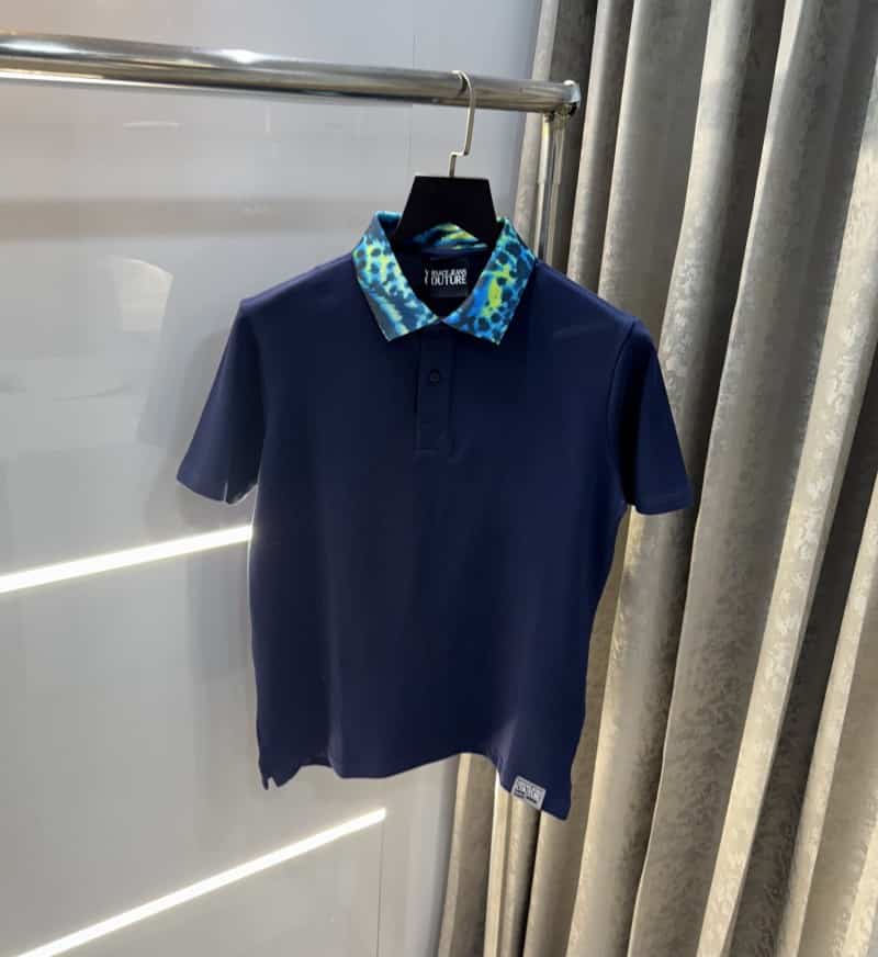 Versac e Couture Blue Collar Look Imported Polo T-Shirt