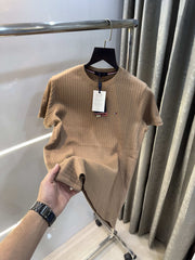 Tomm y Hilfiger Beige Knitted Classic T-Shirt