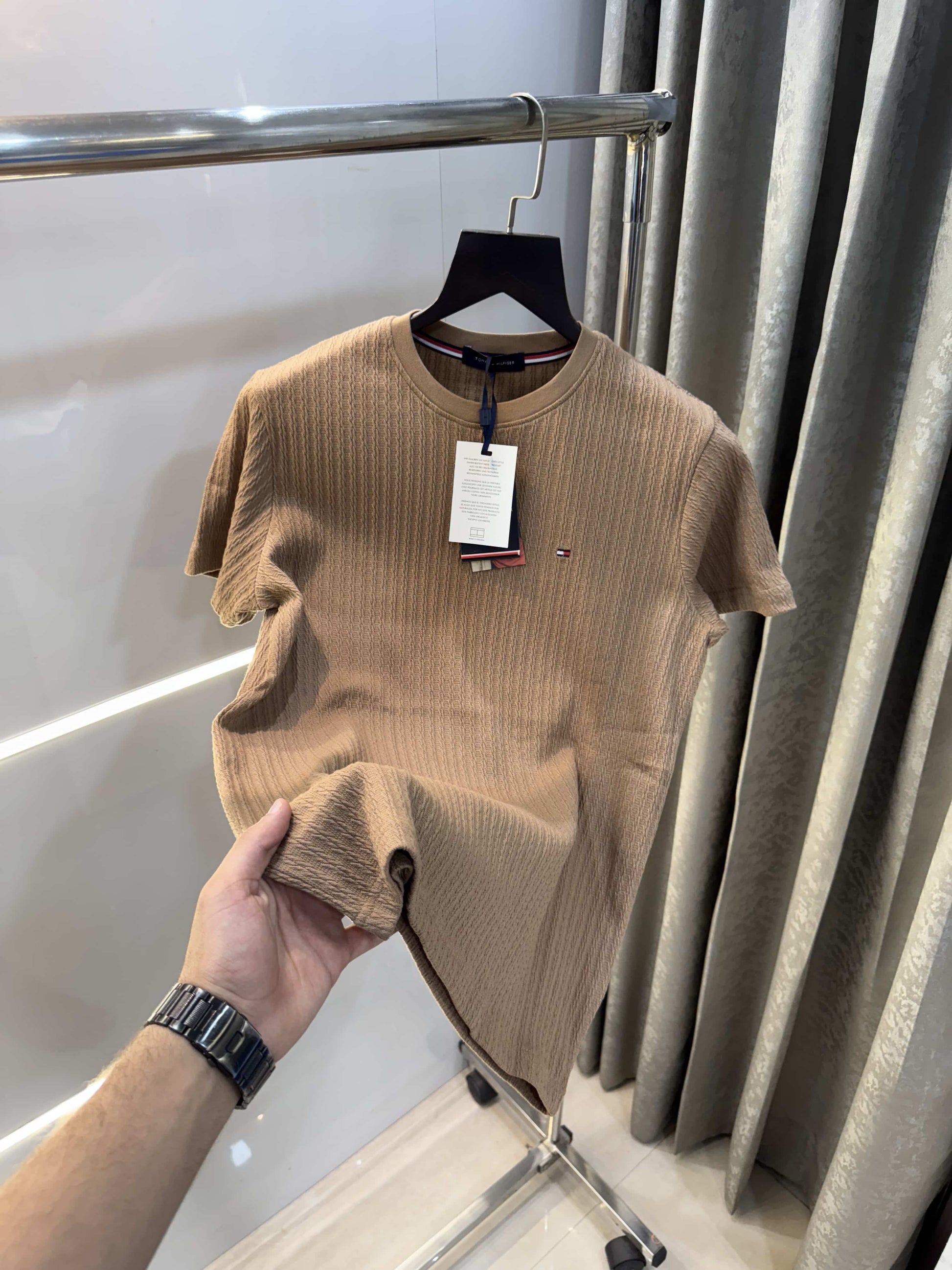 Tomm y Hilfiger Beige Knitted Classic T-Shirt