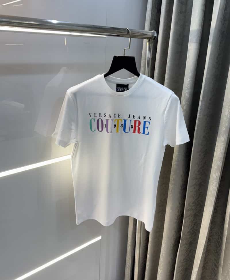 Versac e Couture White Logo Print Imported T-Shirt