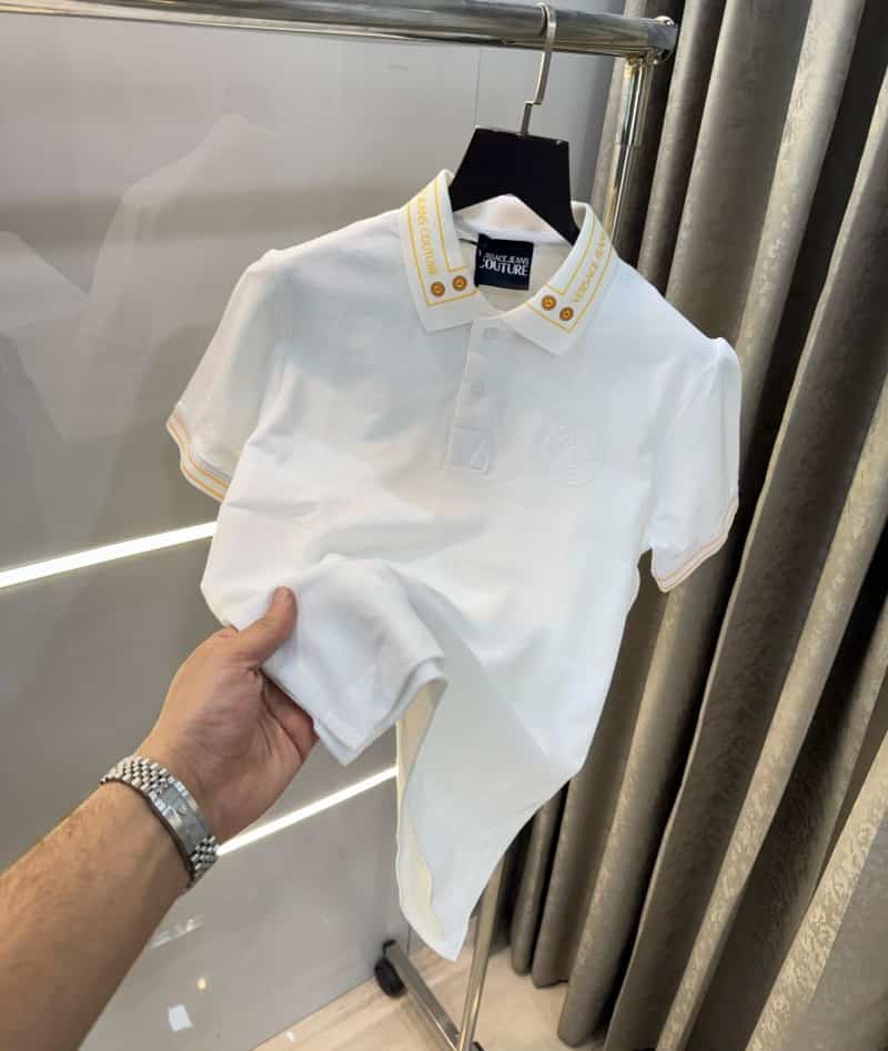 Versac e Couture White Collar Logo Imported Polo T-Shirt