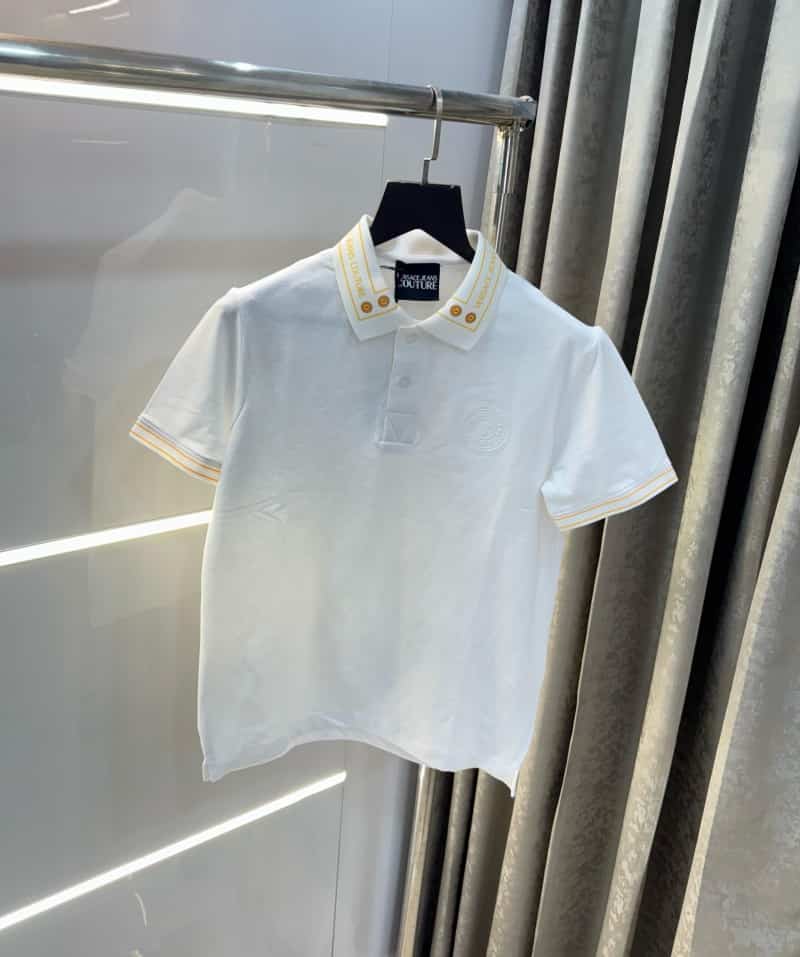 Versac e Couture White Collar Logo Imported Polo T-Shirt