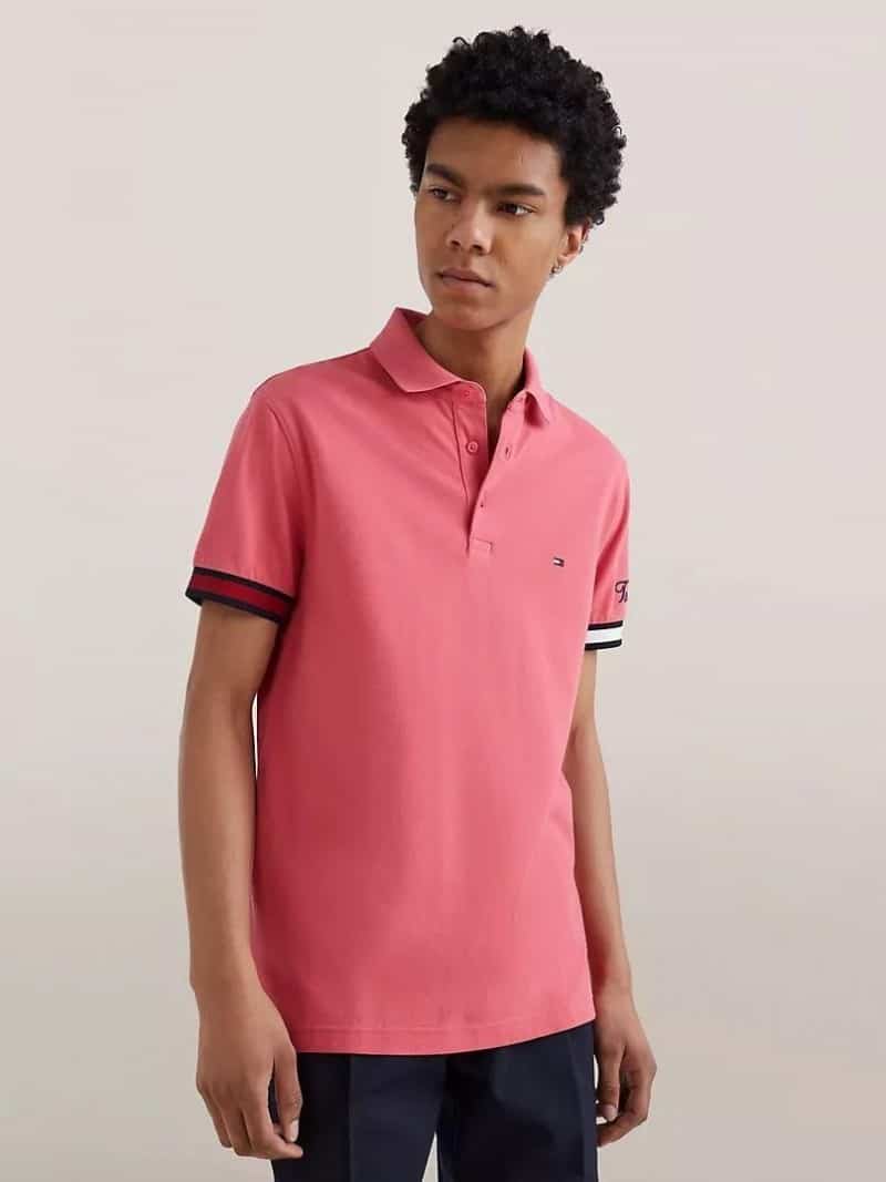 Tomm y Hilfiger Peach Embroidery Logo Premium Polo T-Shirt