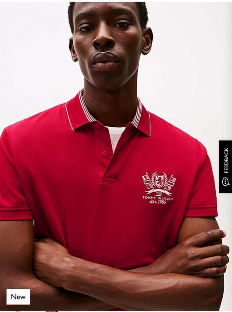 Tomm y Hilfiger Red Embroidery Logo Premium Polo T-Shirt
