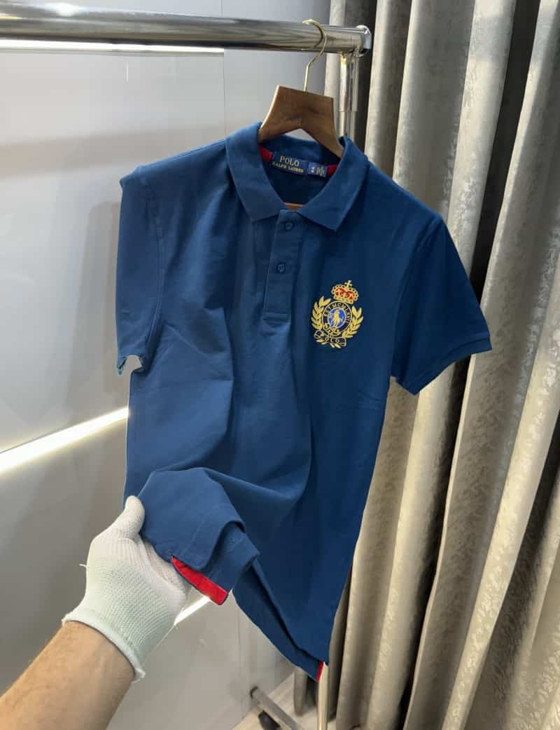 Ralph Laure n Petrol Blue Logo Print Premium Polo T-Shirt