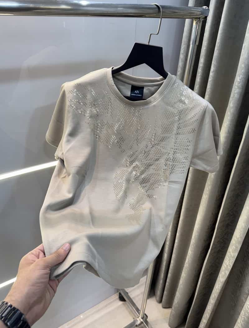 Arman i E...xchange Cream Eagle Print Imported T-Shirt