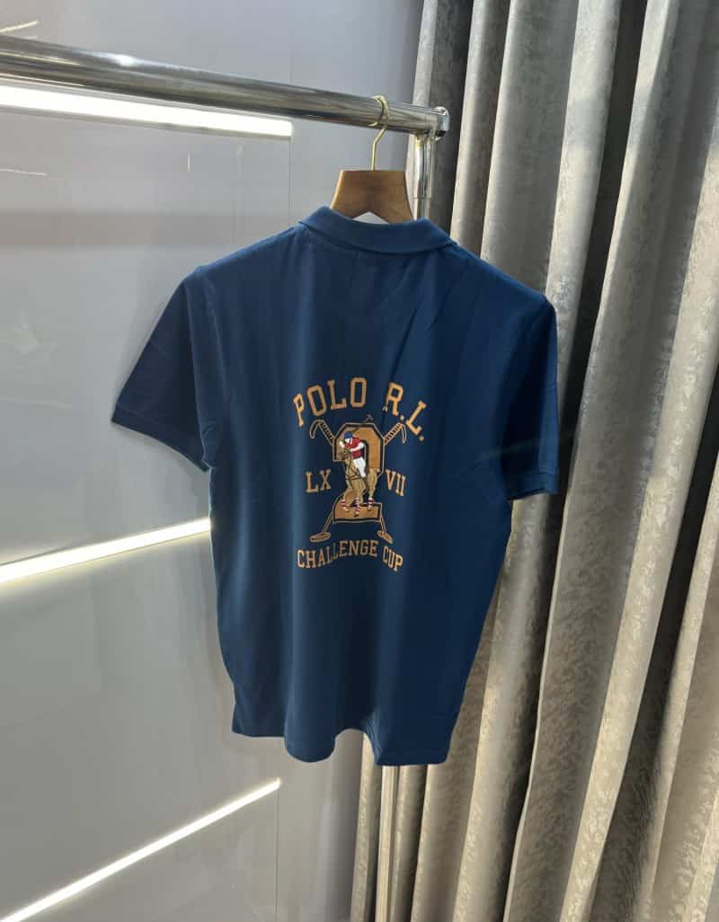 Ralph Laure n Petrol Blue Logo Print Premium Polo T-Shirt