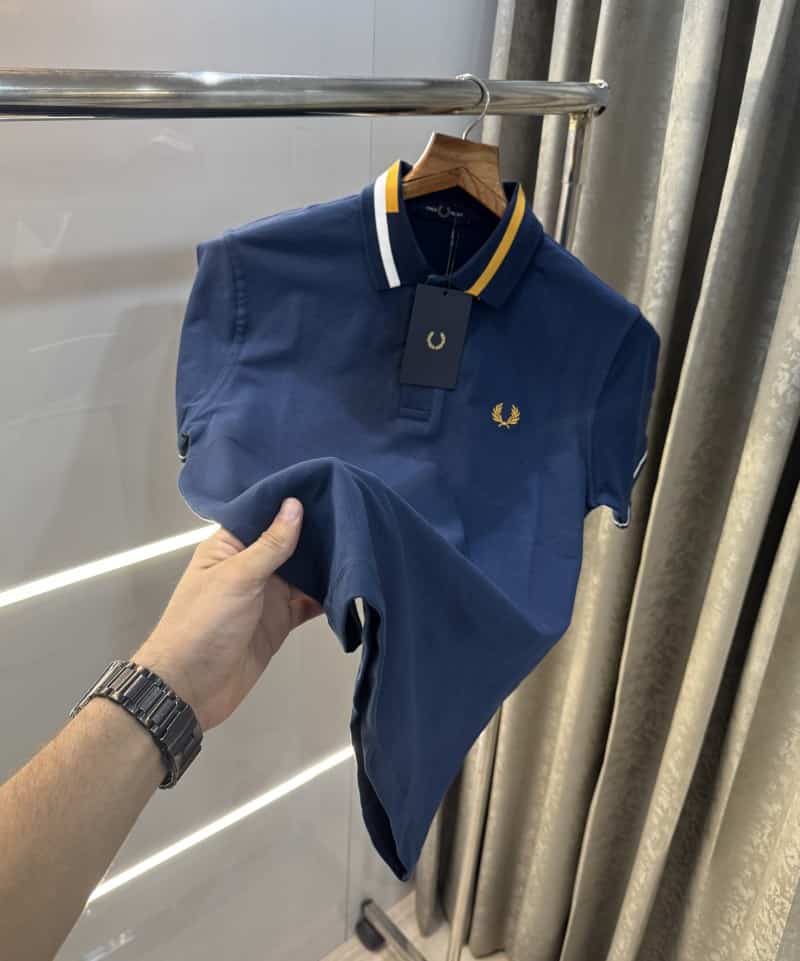 Fredperry Petrol Blue Embroidery Logo Premium Polo T-Shirt