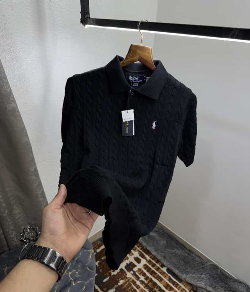 Ralph Laure n Black Knitted Polo T-Shirt