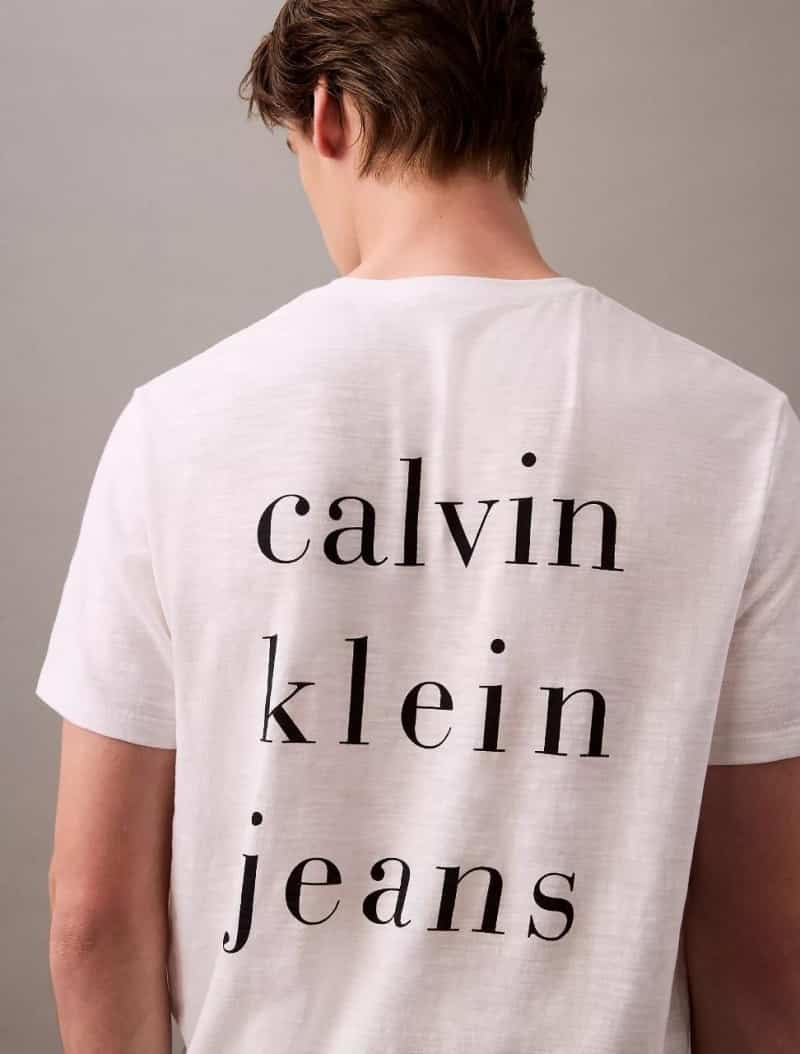 Calvin Klei n White Logo Print Premium T-Shirt