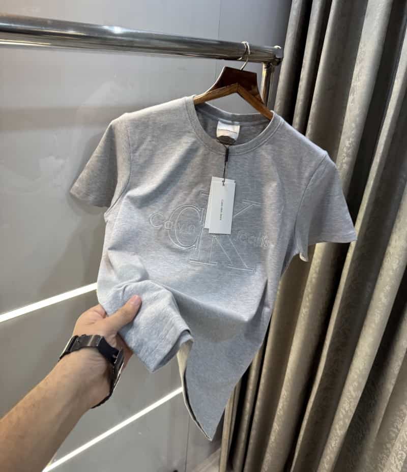 Calvin  Klein Grey Embroidery Logo Premium T-Shirt