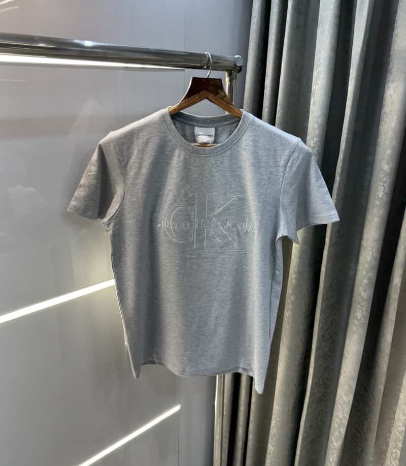 Calvin  Klein Grey Embroidery Logo Premium T-Shirt