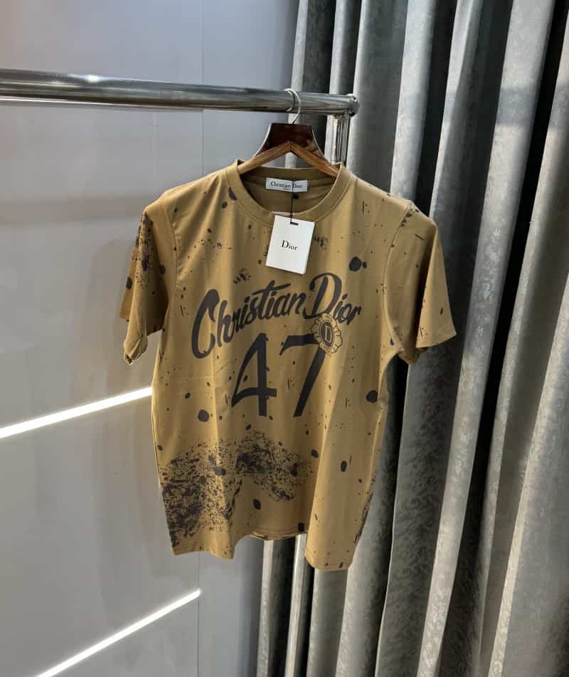 Christian Dio r Beige Printed Imported T-Shirt