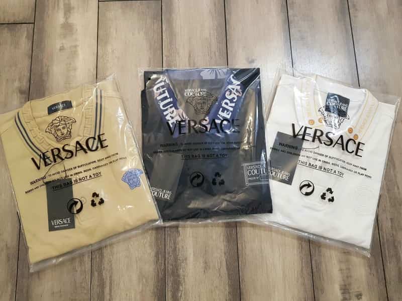 Versac eCouture Beige Designer Imported Polo T-Shirt
