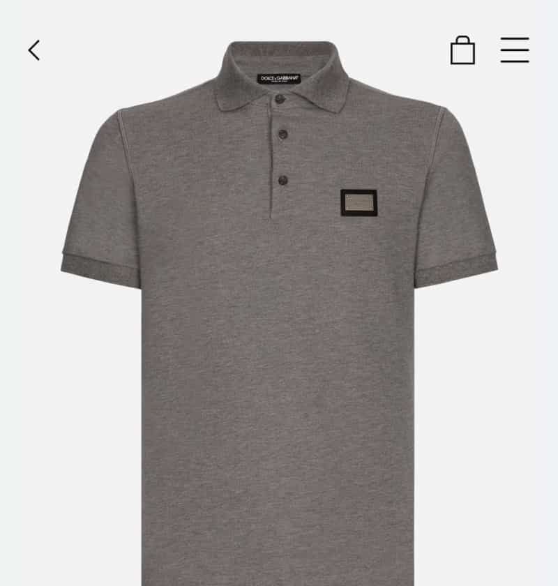 Dolce&Gabbana Grey Steel Logo Imported Polo T-Shirt