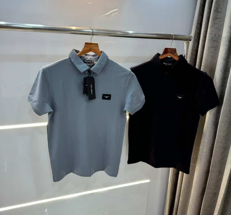 Dolce&Gabbana Grey Steel Logo Imported Polo T-Shirt