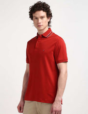 Tomm y Hilfiger Red Collar Look Premium Polo T-Shirt
