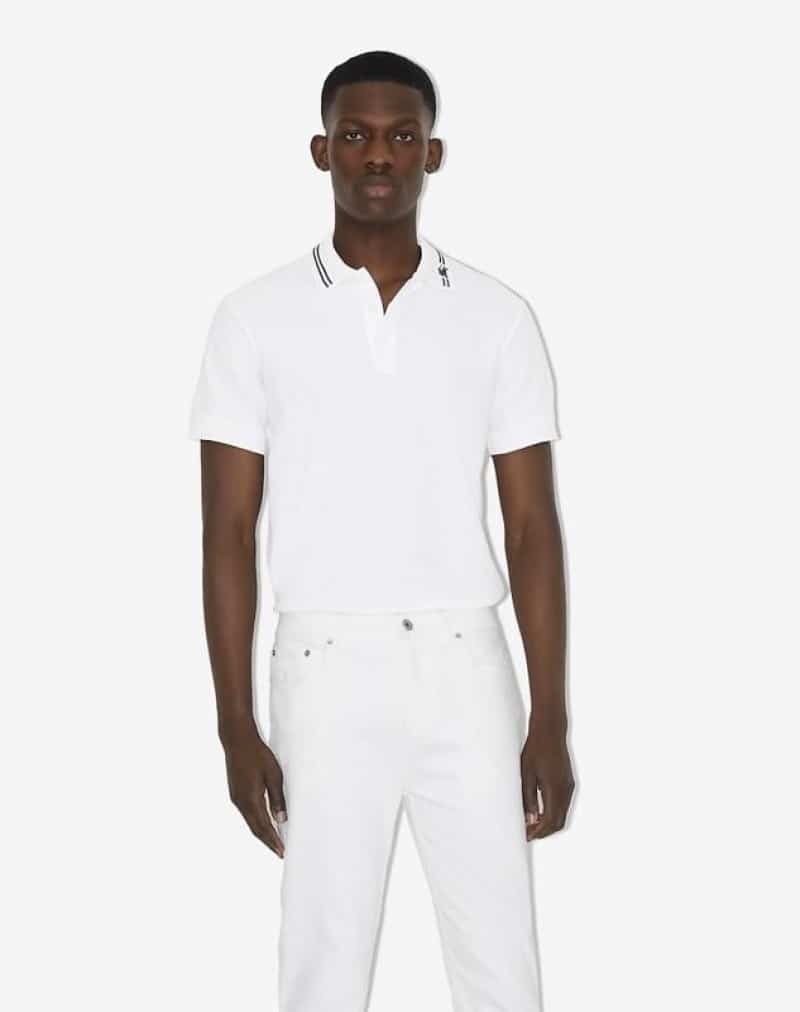 Burberr y White Collar Look Premium Classic Polo T-Shirt