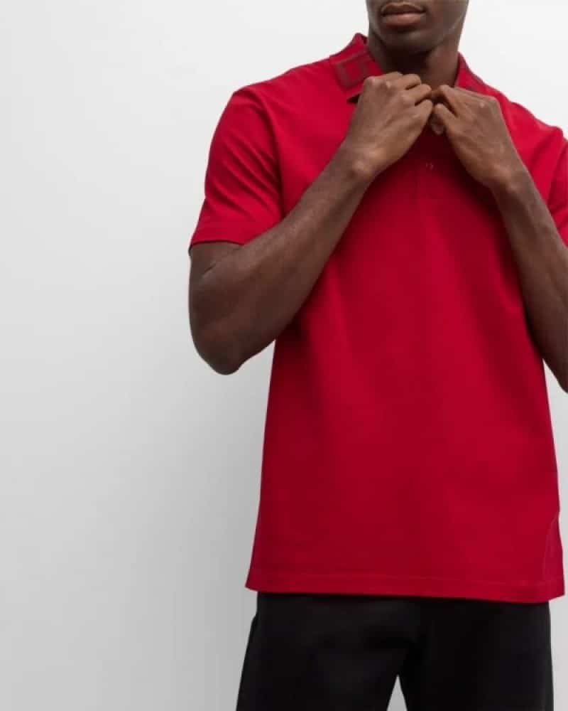 Versac e Couture Red Designer Imported Polo T-Shirt