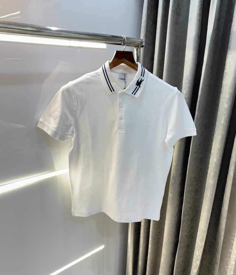 Burberr y White Collar Look Premium Classic Polo T-Shirt