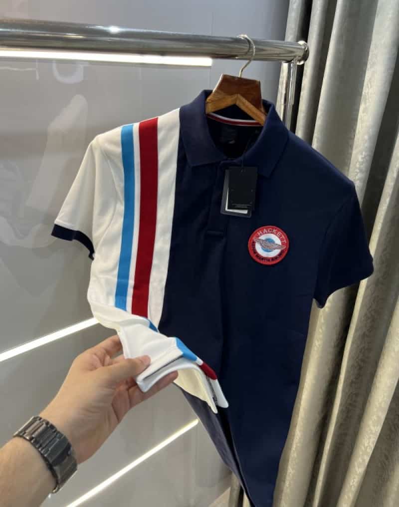 Hacket Aston Martin Navy Blue Embroidery Logo Imported Polo T-Shirt