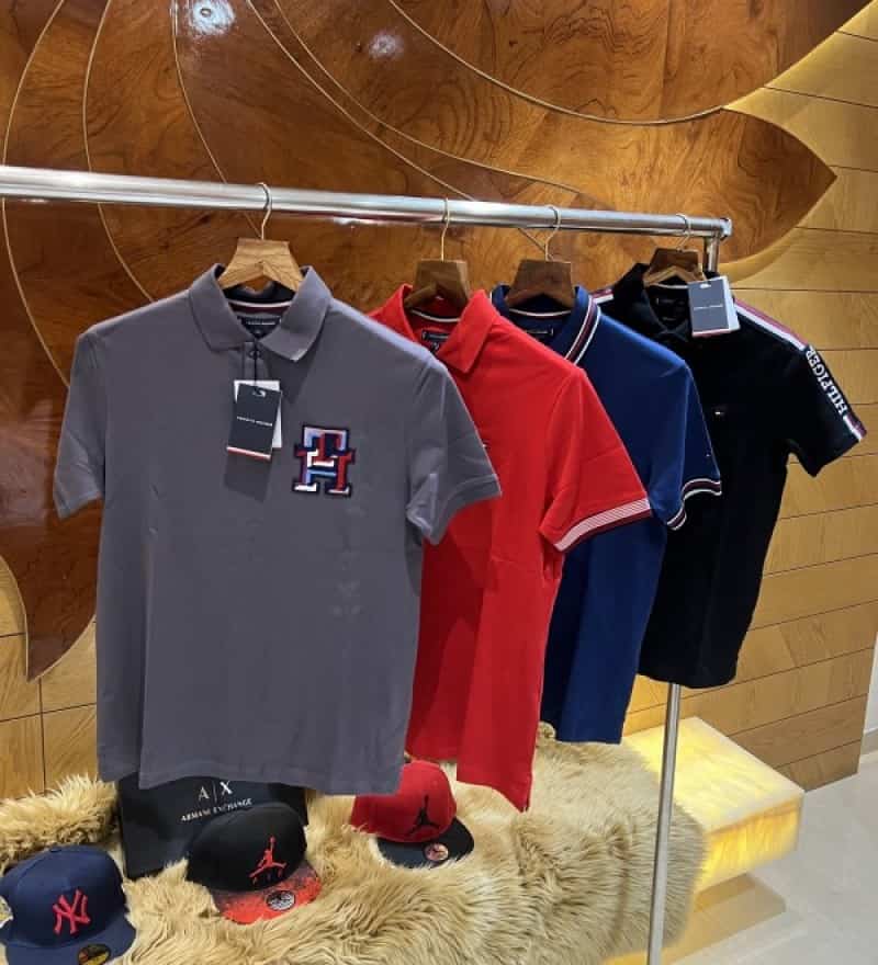 Tommy Hilfiger Red Embroidery Logo Premium Classic Polo T-Shirt