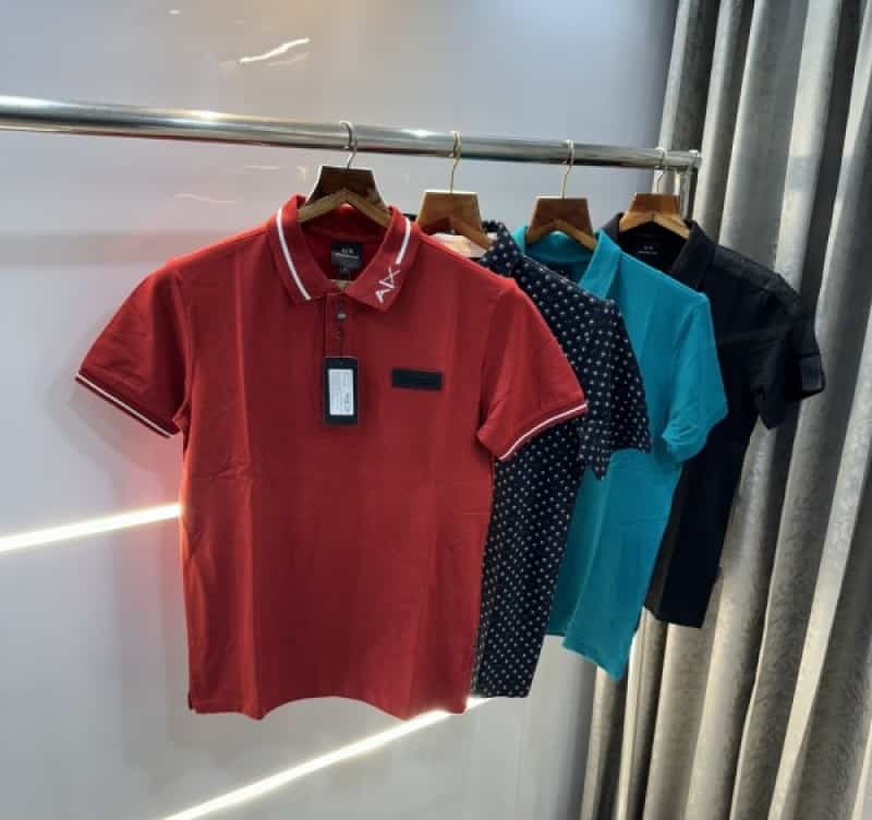 Arman i Exchang e Navy Blue Printed Premium Polo T-Shirt