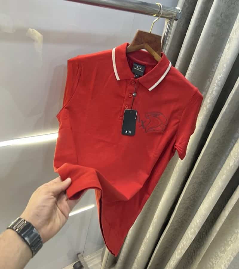 Arman i Exchang e Rust Embroidery Premium Polo T-Shirt