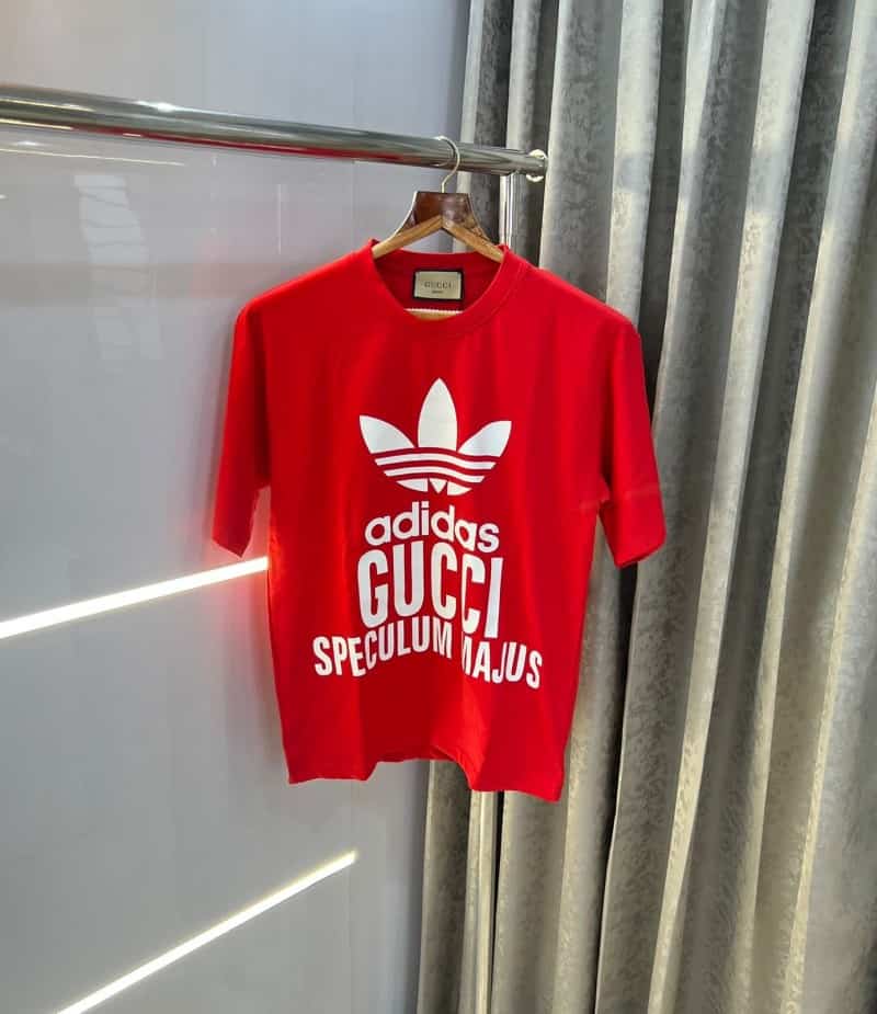 Gucc i Red Logo Print Imported Oversized T-Shirt With Premium Box Packing