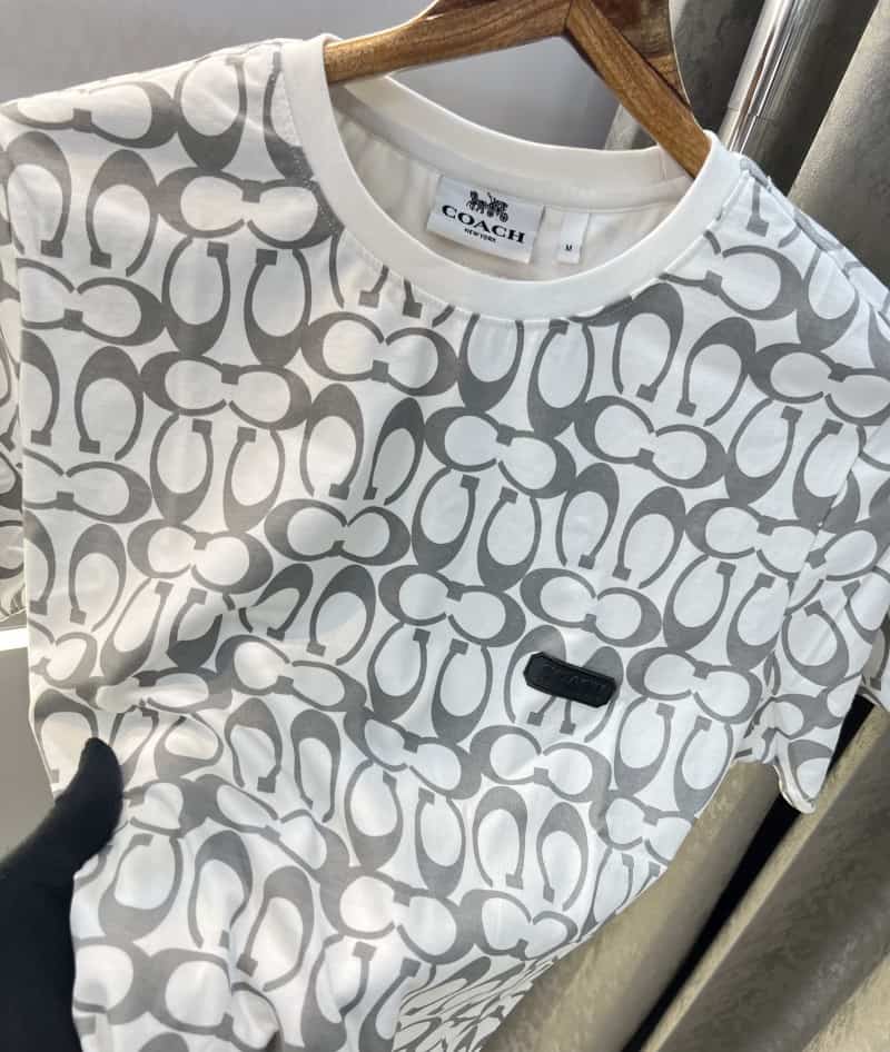 Coac_h White Printed Super Premium T-Shirt