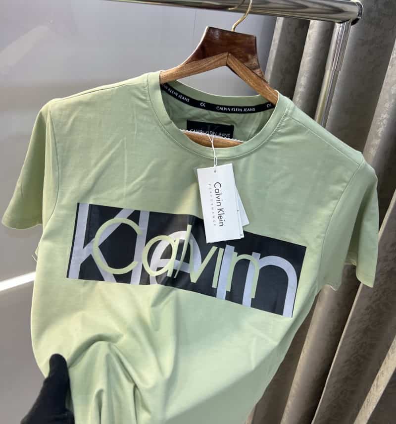 Calvin Klei n Pista Green Printed Premium T-Shirt