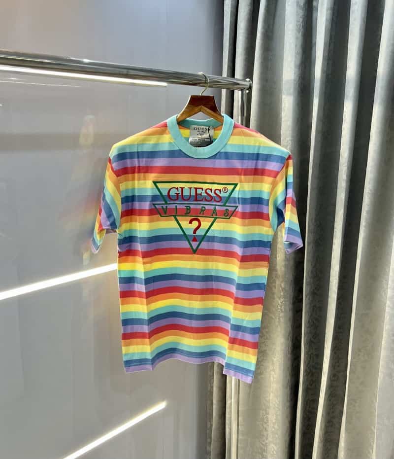 Guess Printed Rainbow Imported Oversized T-Shirt