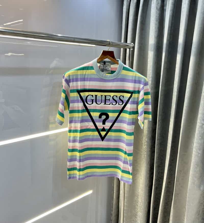 Gues s Printed Purple Imported Oversized T-Shirt