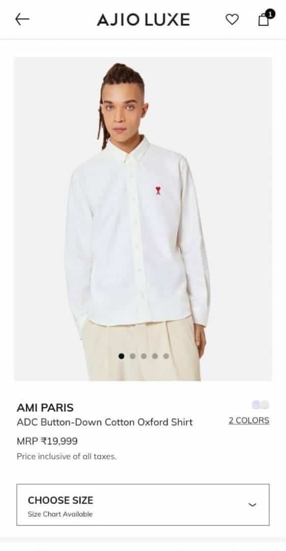 Ami Paris White Embroidery Logo Premium Shirt