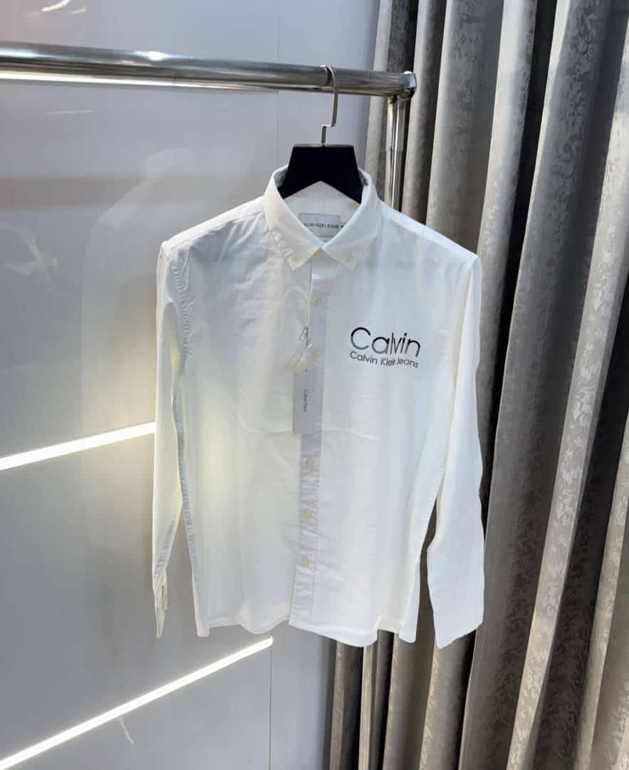 Calvi n Klein White Logo Print Premium Shirt