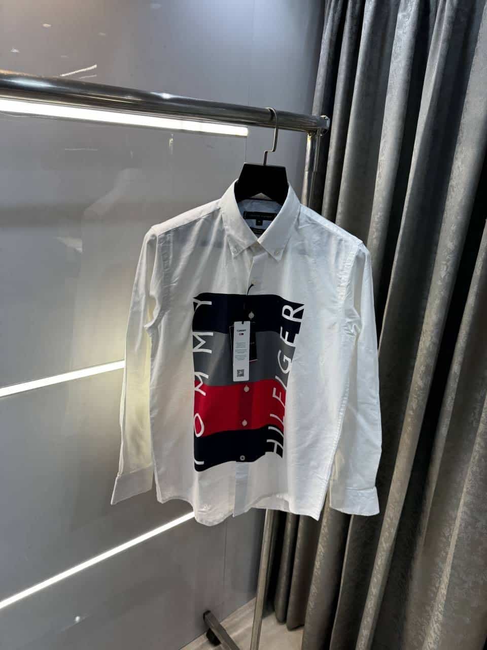 to_mMy. Hilfi9er White Logo Print Premium Shirt
