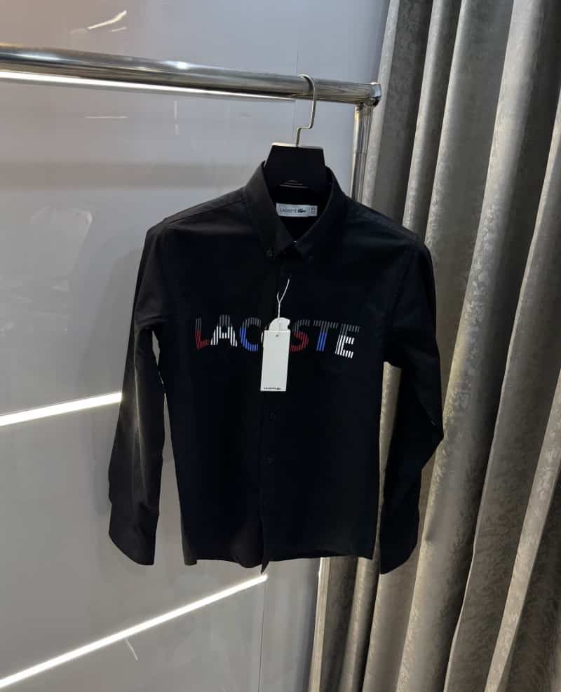 Lacost e Black Logo Print Premium Shirt