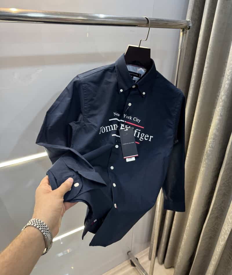 Tommy Hilfiger Navy Blue Logo Print Premium Shirt