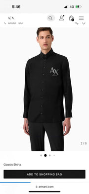 Arman i Exchange Black Logo Print Shirt With Premium Box Packing And Carry Bag