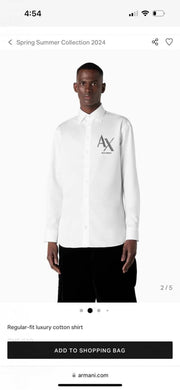 Arman i Exchange White Logo Print Shirt With Premium Box Packing And Carry Bag