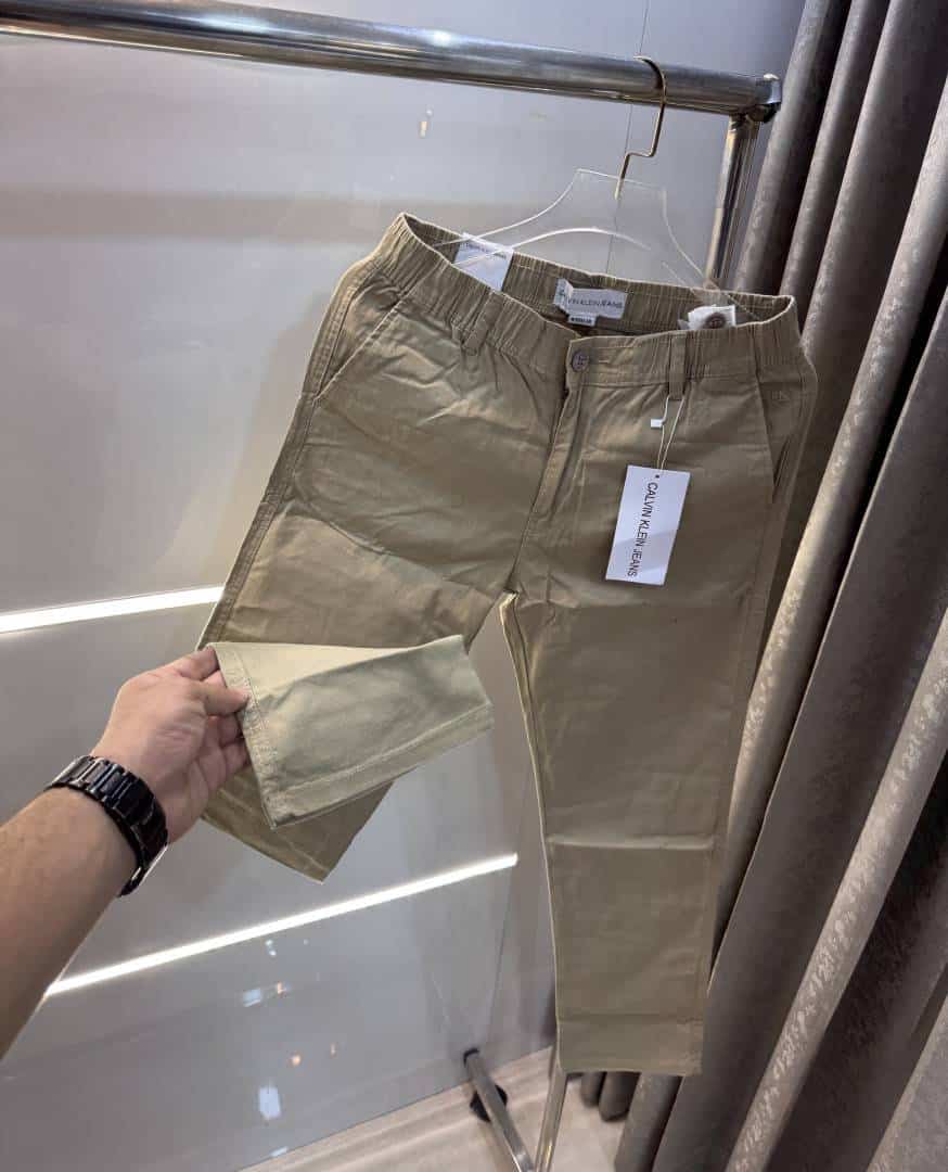 Calvi n Klein Beige01 Premium Classic Linen Trouser