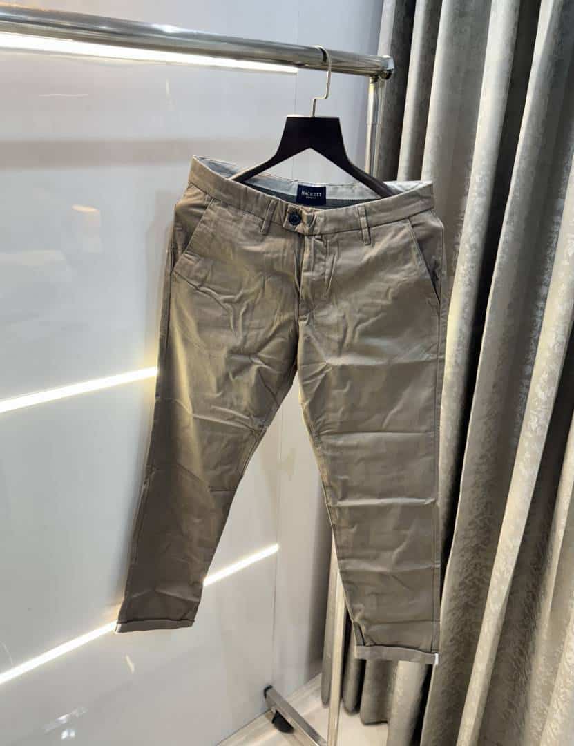 Hacket London mid Grey Premium Classic Cotton Trouser
