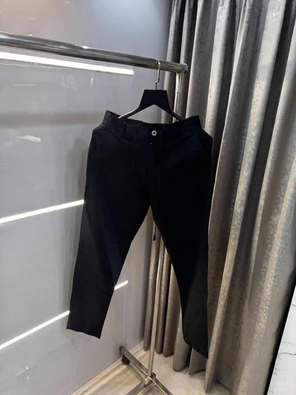 Rare Rabbi t Black Premium Classic Cotton Trouser